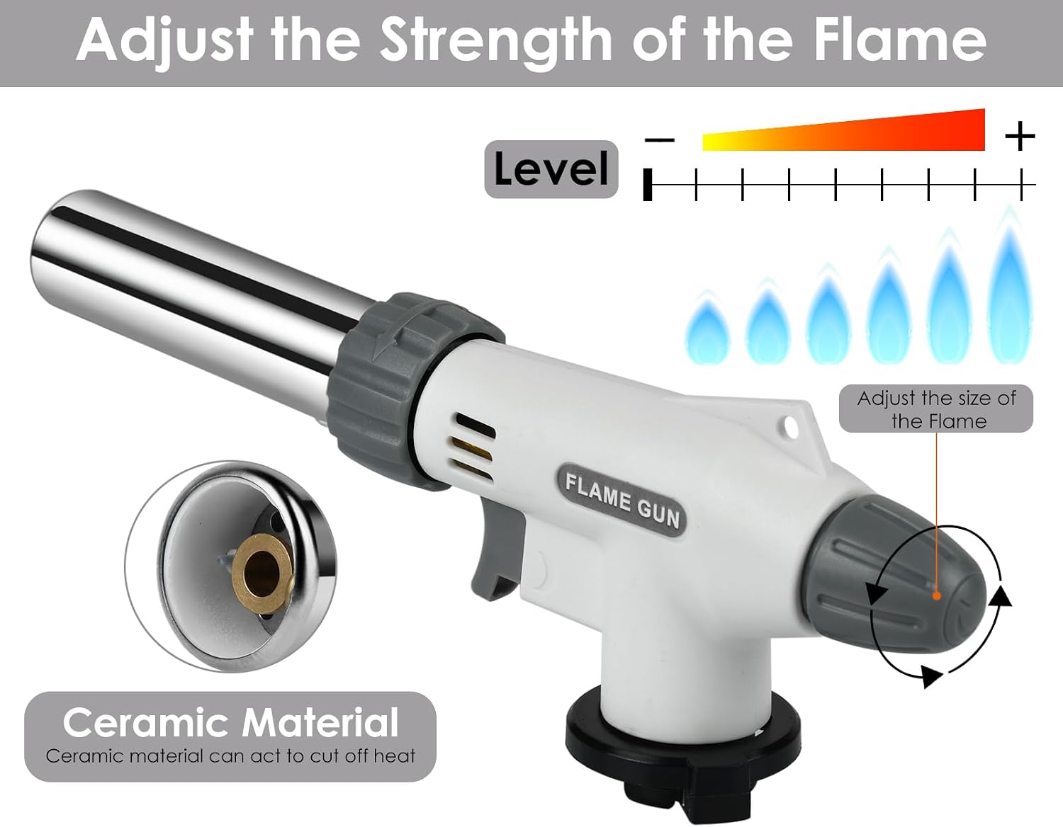 DS. DISTINCTIVE STYLE Butane Torch Kitchen Blow Lighter, Creme Brulee Blow Torch for Reverse Searing, BBQ, Baking, and Jewelry Making (Butane Gas Not Included)