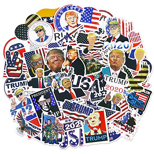 Trump Stickers 50PCS Trump 2020 Election American Flag Vinyl Decal Waterproof Stickers