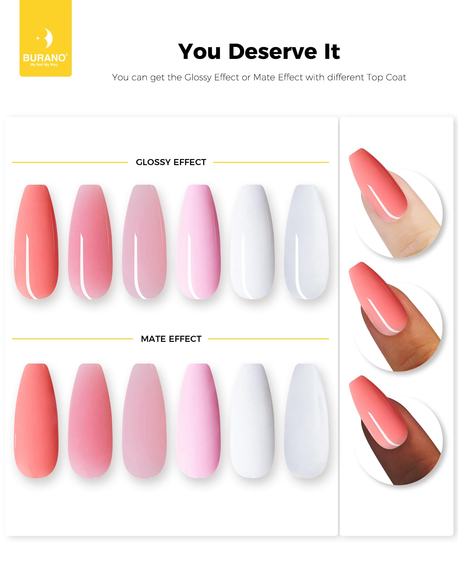 BURANO Poly Nail Gel Kit z UV LED Nail Lamp with Poly Nail Extension Gel Builder Przedłużający Żel Extension Kit Do Nail Salon Zestaw Prezentów dla Kobiet Różowy Nude 2
