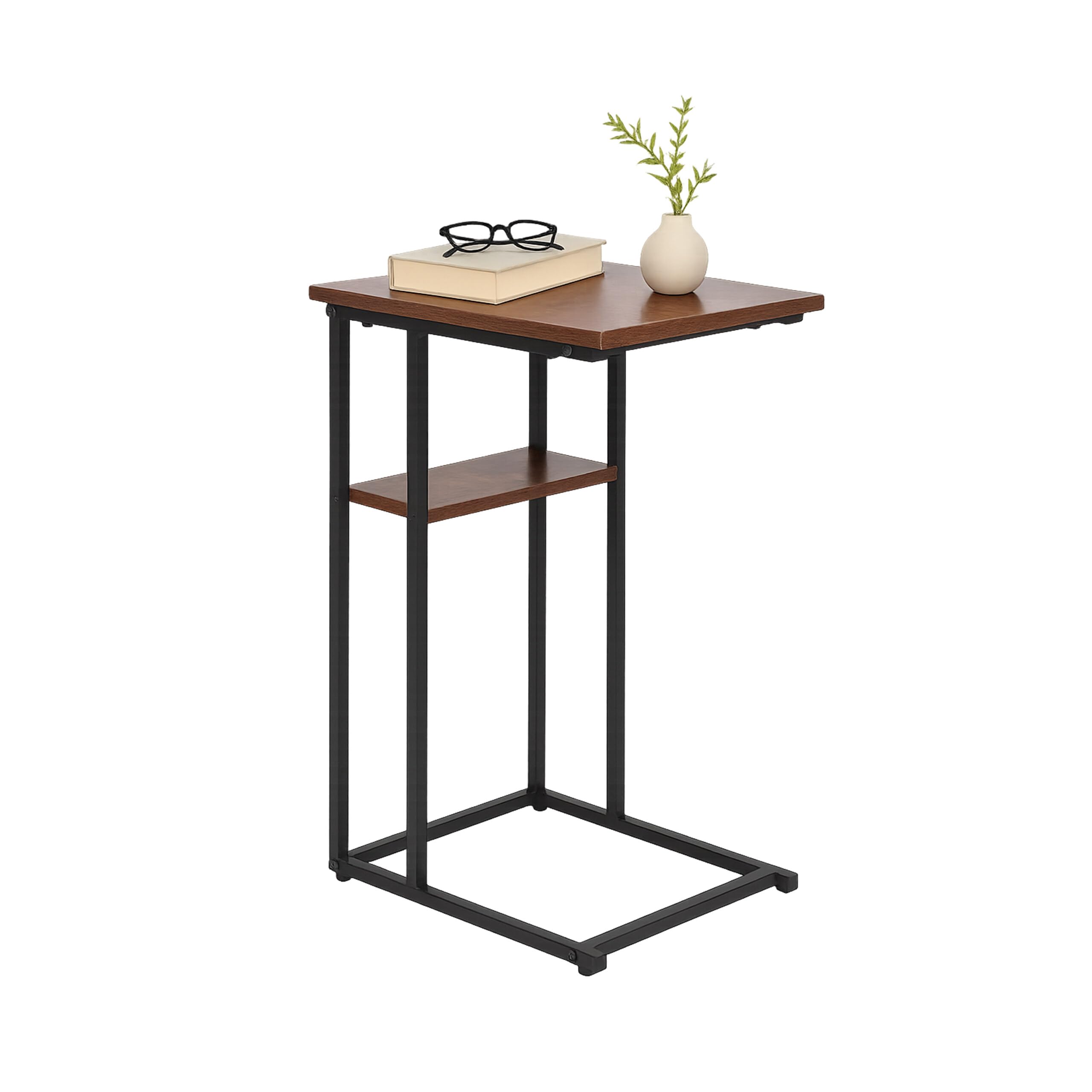 Relaxdays Tavolino, Ripiani Grande e Piccolo, HLP 60 x 40 x 30 cm, per Divano e Letto, Metallo