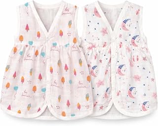 First Wonder 100% Muslin Cotton Baby Girl Frock - Pack of 2 | Ultra Soft Dress for Newborns 0-9 Months | Breathable A-Line... Price In India
