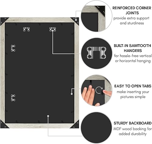Vista 426 de Americanflat - Marco para póster de 71 x 74 cm con plexiglás pulido, portarretratos negro de madera industrializada, Epic Collection, marco ancho