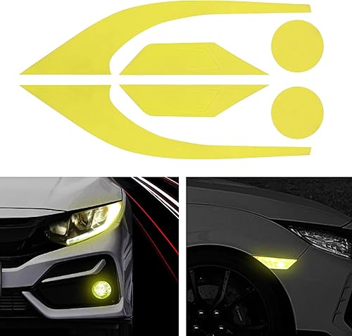 Miniatura 8 de TOMALL 3 pares de calcomanías de vinilo para luz antiniebla, faros delanteros, adhesivos de vinilo para Honda Civic 2016-2021 para guardabarros,