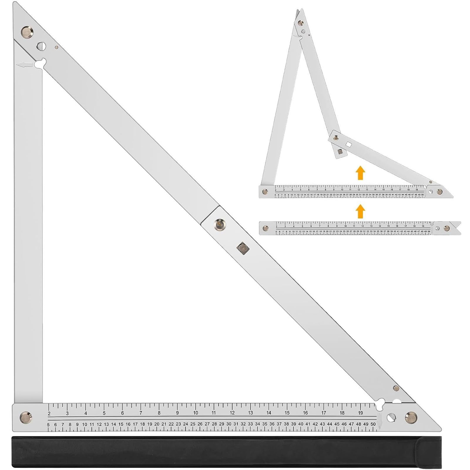 Herramienta De Medición De ángulo De Regla Triangular De Aluminio Plegable