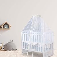 Vista 8 de Mosquitera para cuna, universal, 63.0 x 177.2 in, de encaje, decorativa, para cunas, para cunas, malla transpirable para mantener alejados a