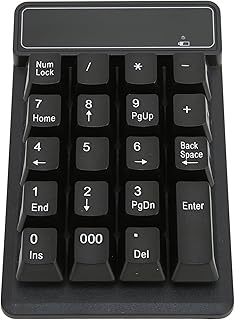 Vbestlife Wireless Number Pad, Portable 19 Keys 2.4GHz Wireless Ergonomic Financial Accounting Numeric Keypad for Laptop, PC, Desktop