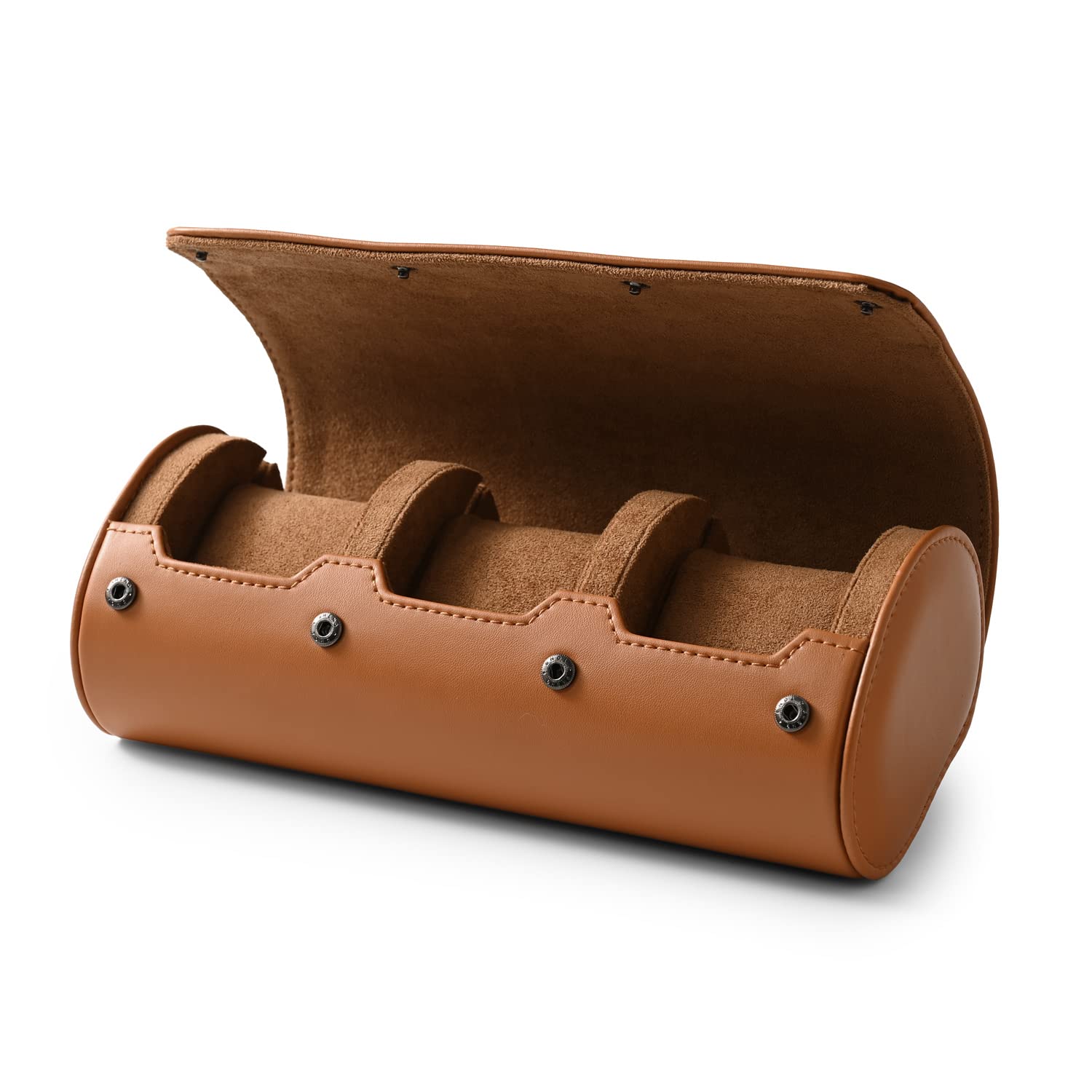 Oirlv Pu Pelle 3 Fessure Scatola Orologi, Scatola porta Orologi Uomo,Per Viaggio,Natale,Anniversario,Compleanno(Marrone)