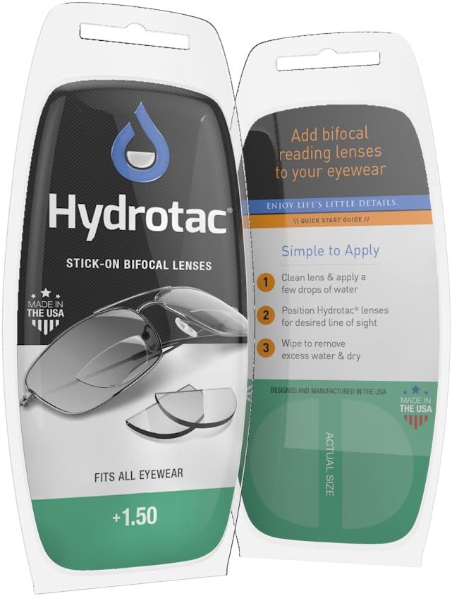 Stick-on Bifocal Lenses (OPTX 20/20)- +1.50 Diopter