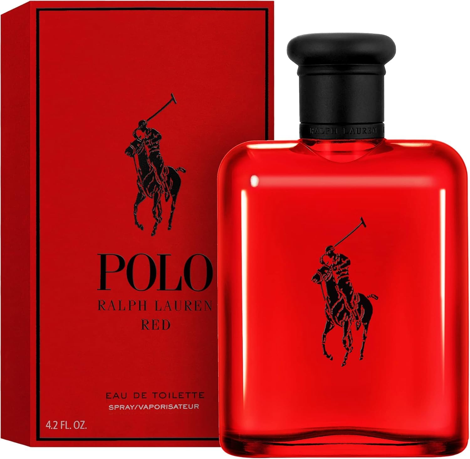 Ralph Lauren Polo Red Eau de Toilette, Aroma Fresco Amaderado y Especiado, Intensidad Media, Duración Prolongada, Perfume de Lujo para Hombres, 125 ml.