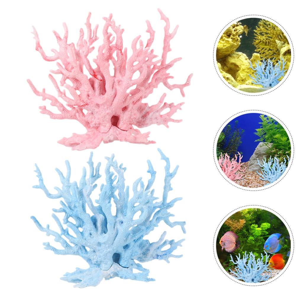 HANABASS 4 Pezzi Di Decorazioni Di Corallo Per Acquario Piante Acquatiche Finte Ornamenti Di Barriera Corallina Per L'arredamento Del Serbatoio Di Pesci Dell'acquario Paesaggistico
