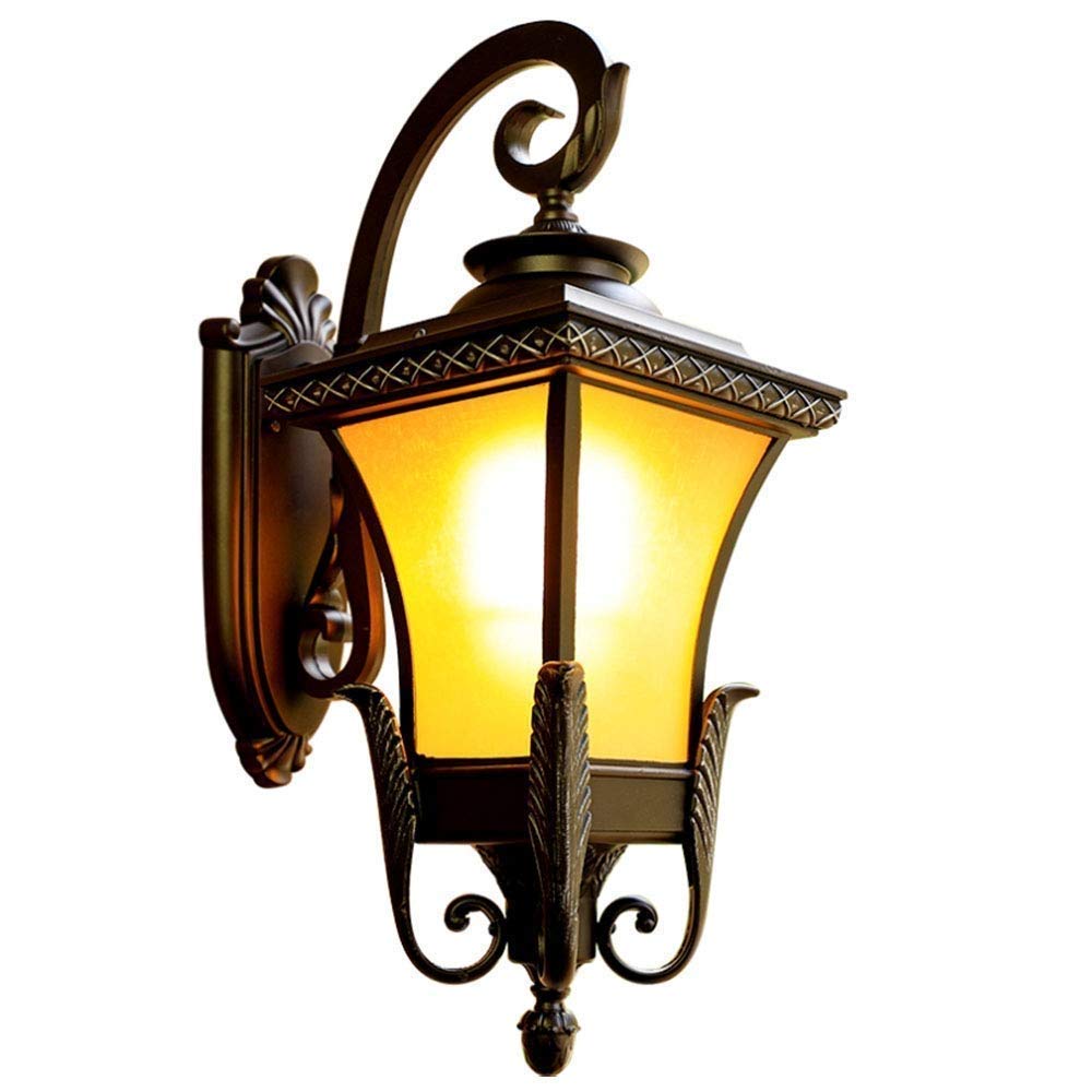 Applique en aluminium rétro et lampe de verre de jardin haut de gamme