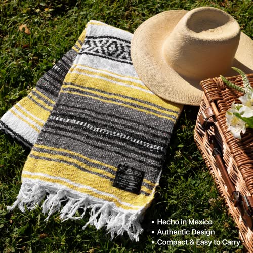 image for Benevolence LA Authentic Handwoven Mexican Blanket | Yoga Blankets, Ou