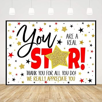 Ticuenicoa 7x5ft Thank You for All You Do Backdrop You are A Real Star We Appreciate You Photography Background Be Thankful to The Teacher Doctor Nurse Staff Employee Party Decoration Banner Supplies