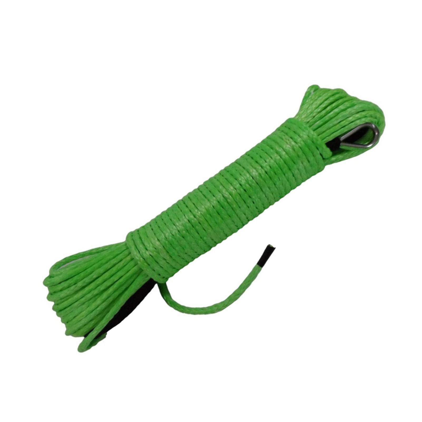 Corda Sintetica, Vernice verde 5mm * 15m ATV Cavo con 4000 libbre Black Hawse Ecarsead, corda sintetica dell'argano, linea di verricello 3/16 ", della barca