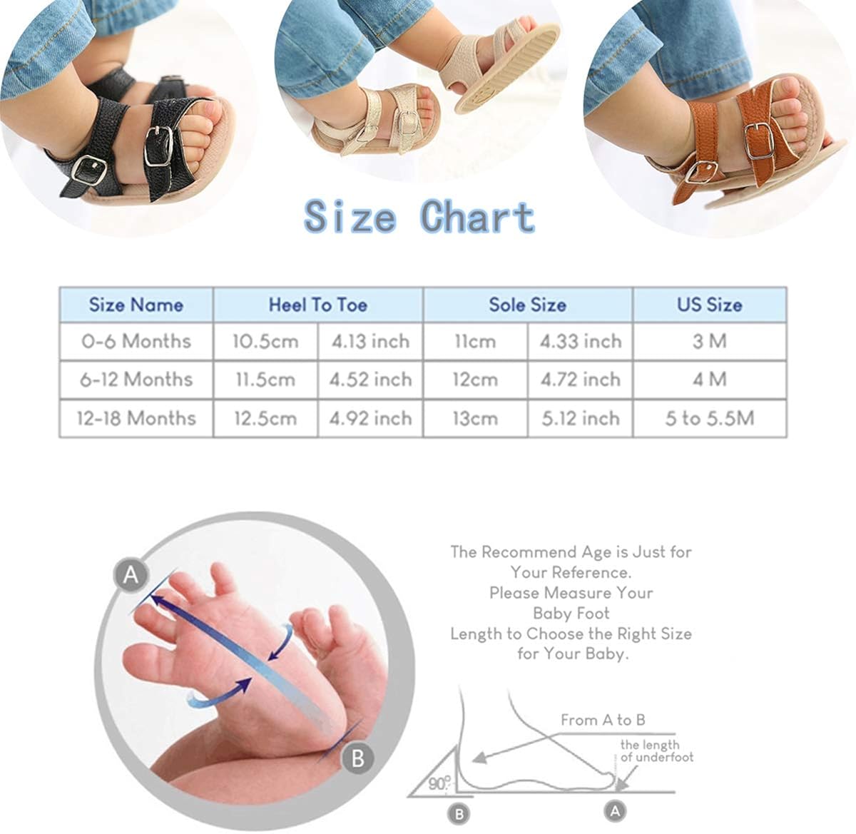  | Premium Baby Boys Girls Sandals, Soft Non-Slip Rubber Sole Summer Infant Toddler Baby Walking Shoes, Flat Shoes First Walkers | Sandals