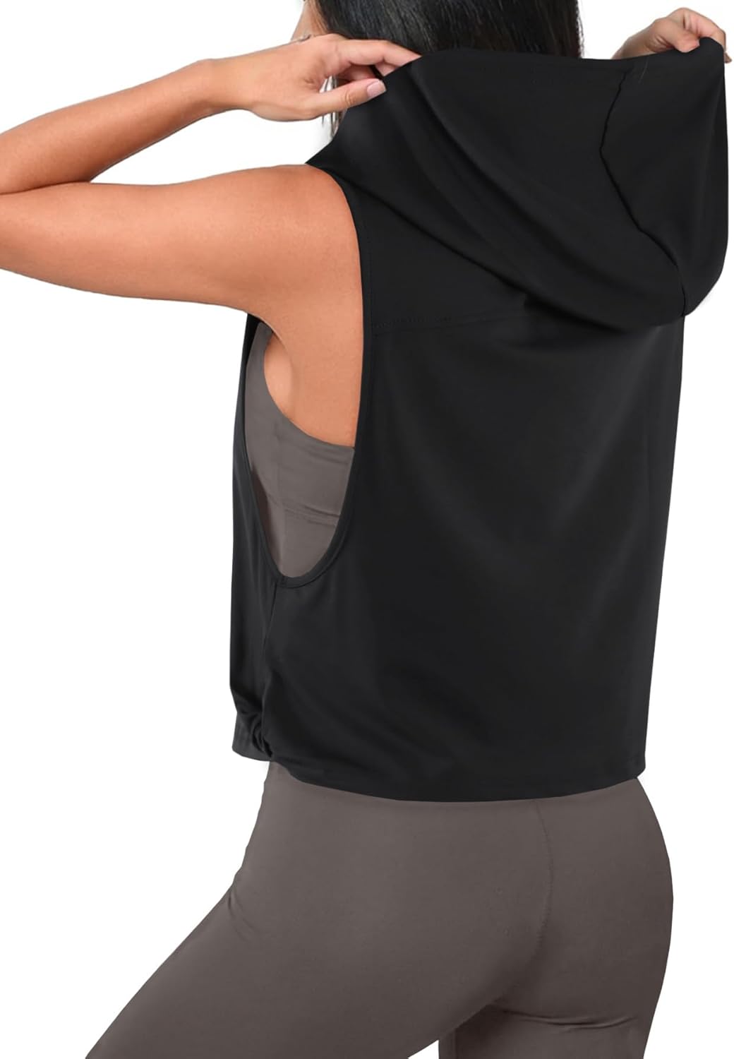 Remidoo Sleeveless Hoodies for Women Hooded Tank Workout Crop Top Open Side Athletic Gym Tops - Image 2