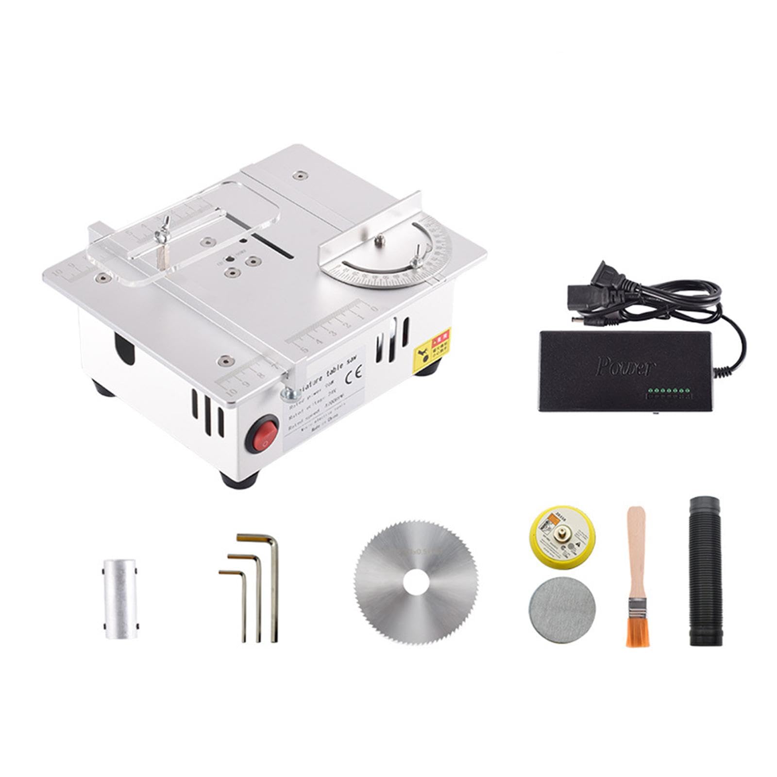 CALANDIS® Mini Table Saw 96W with Hose Portable Tabletop Saw for Metal Wood Cutting EU