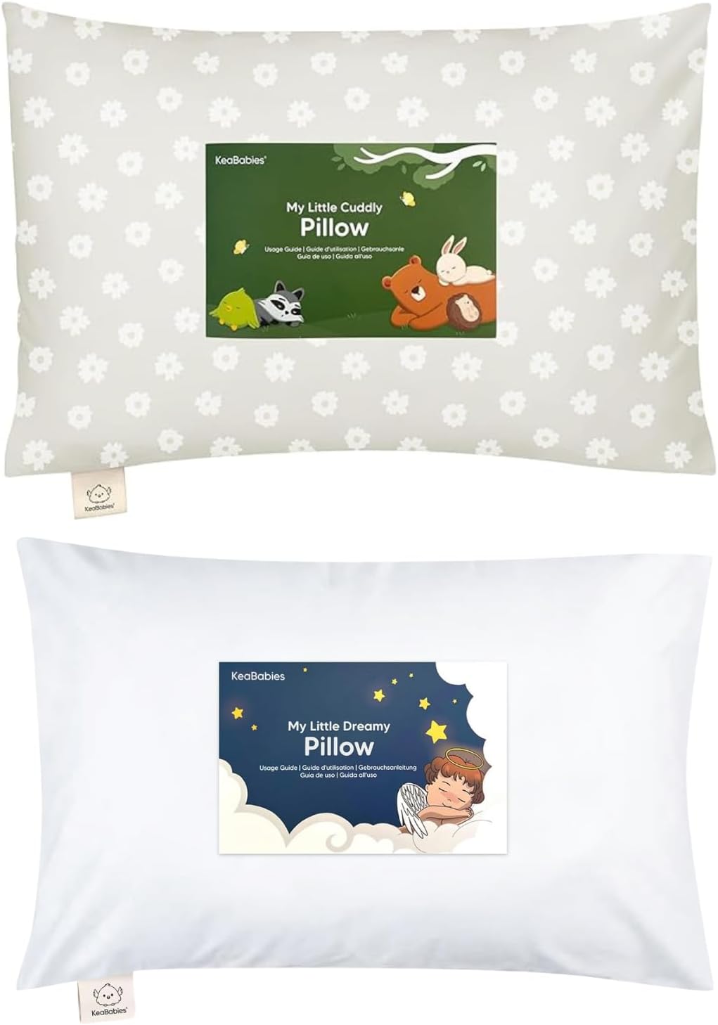 KeaBabies Toddler Pillow with Pillowcase and Toddler Pillowcase for 13X18 Pillow - 13x18 My Little Cuddly Nursery Kids Cushion for Sleeping - Kids Cushion Cover for Boy, Girls