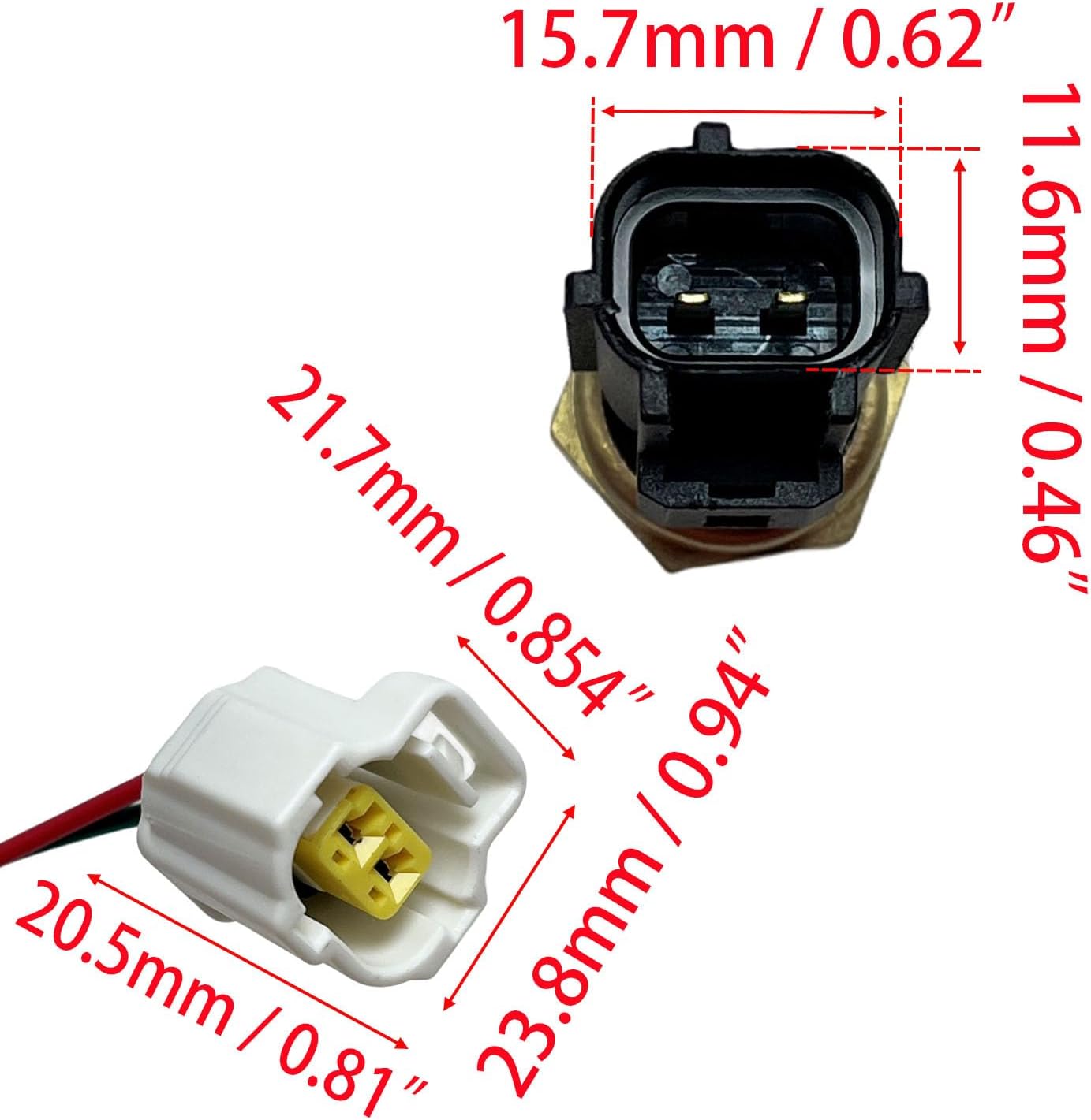 Cylinder Head Temperature Sensor w/Wire Harness Plug F65Z9G004AB 8L3Z6G004A Compatible with E-150 E-250 E-350 F-150 Crown Vitoria Town Car F-250 F-350 F-450 F-550