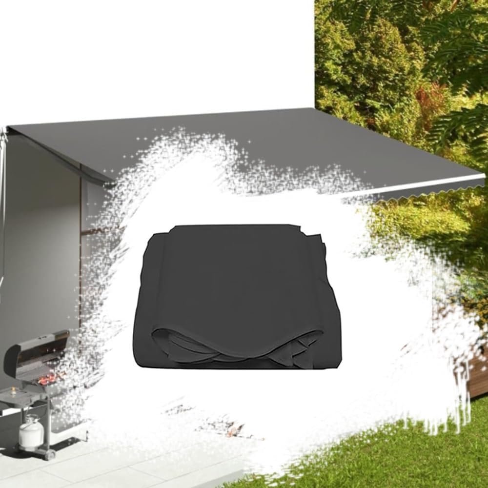 Toldo retráctil de poliéster antracita para momentos al sol