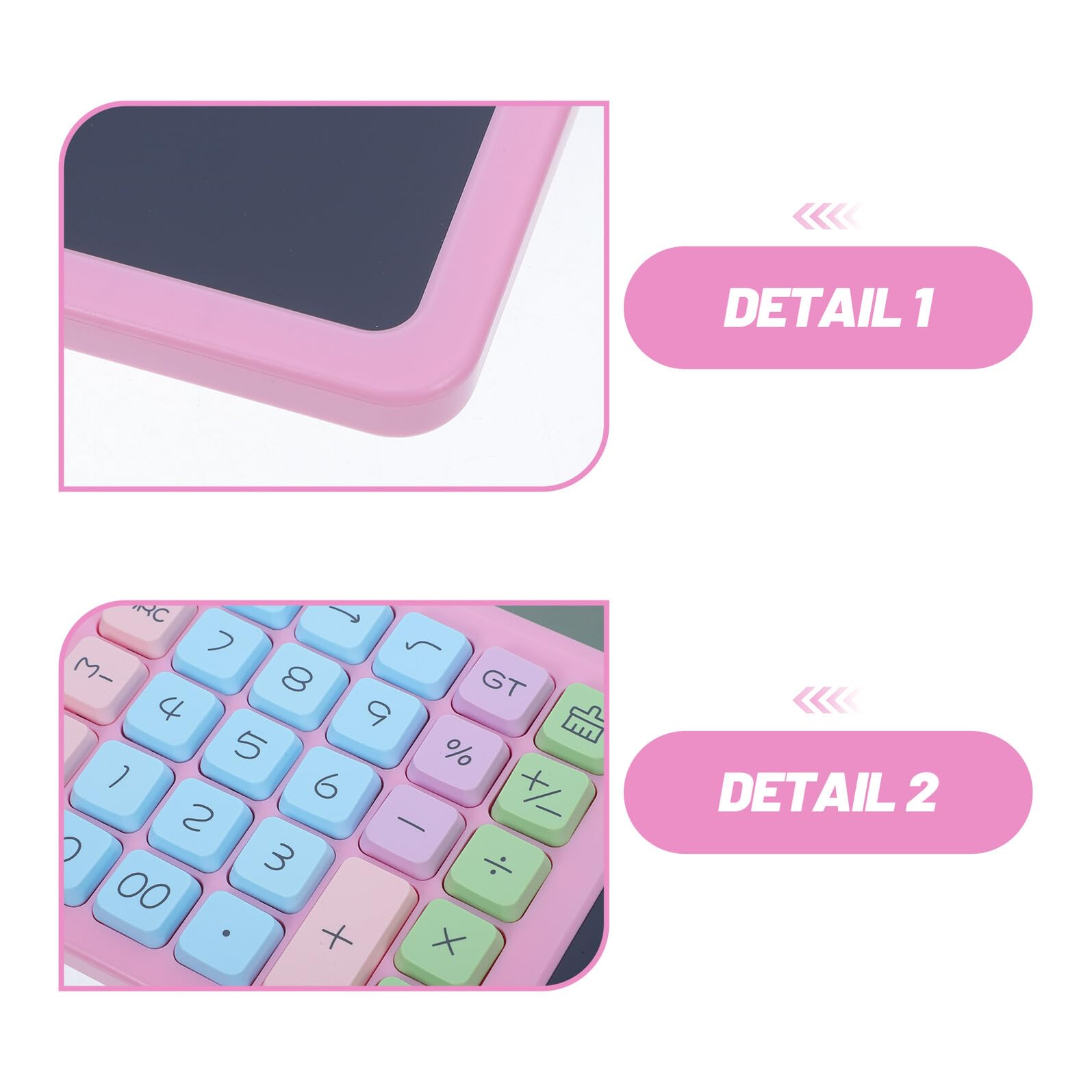 STOBAZA Calcolatrice Tascabile Rosa con Tastiera Silenziosa e Tavoletta Grafica Lcd Integrata 12 Cifre per Studio a Casa e Biblioteca