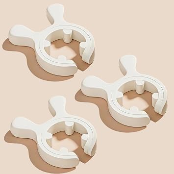3 Pack Silicone Pot Clip Utensil Rest, Deer Antler Spoon Holder for Pot Handles, Boil Over Guard & Lid Lifter, Heat Resistant Spoon Rest for Kitchen, Fits Handles 0.5" or Thicker beige -3PCS