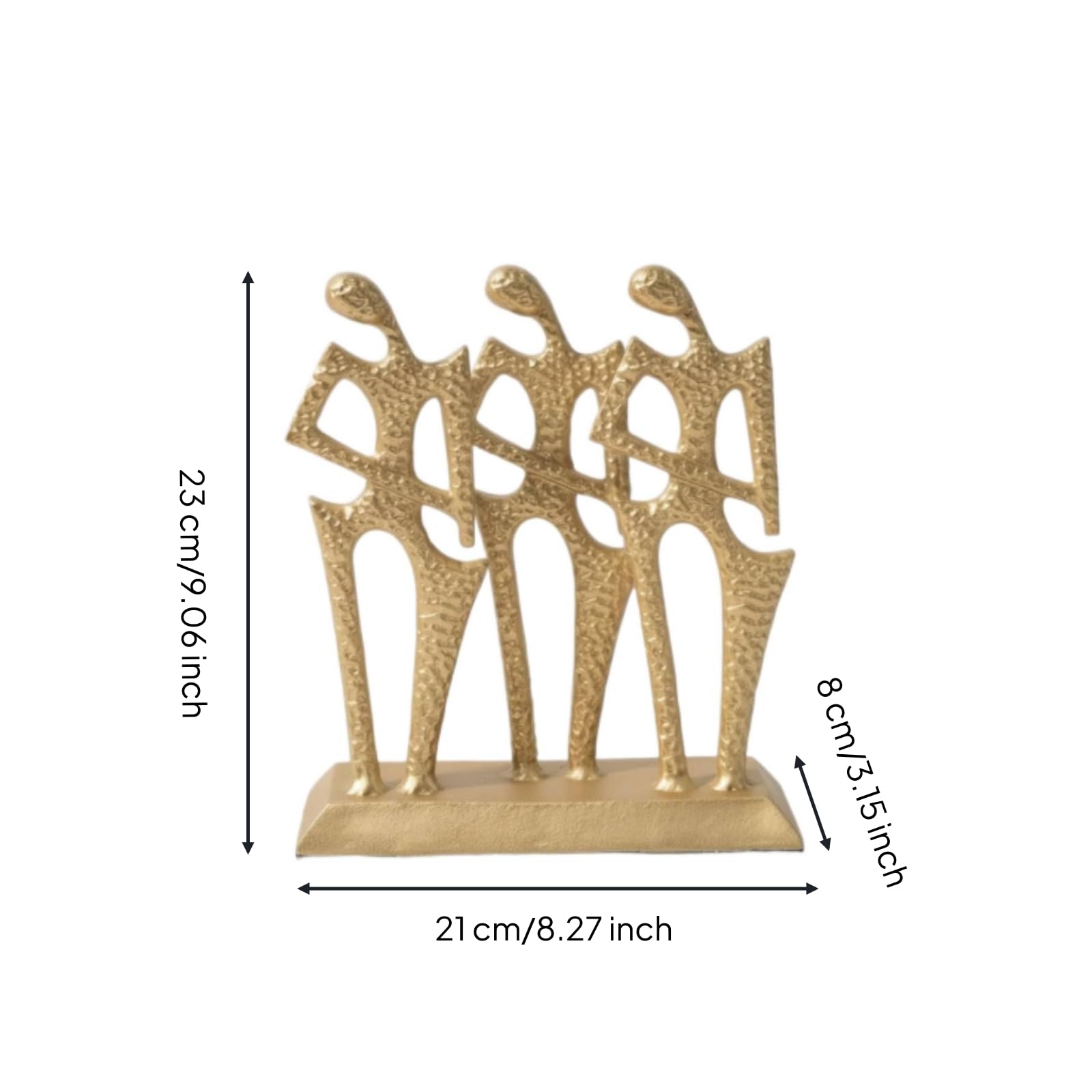 Escultura de Figura Figura Humana Moderna Estatua Decorativa Arte Metálico Textura Detallada Base Rectangular Estable Acabado