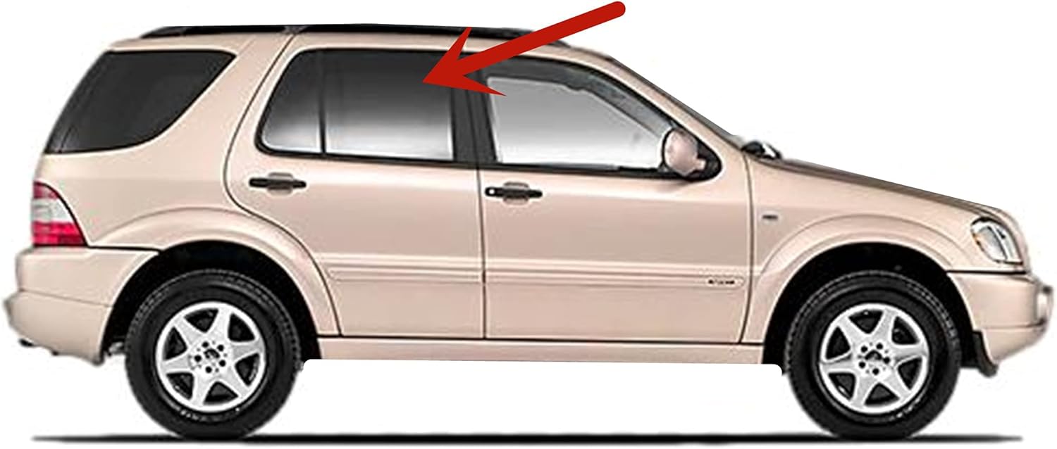 Passenger Right Side Rear Door Window Door Glass Compatible with Mercedes Benz ML320 ML350 ML430 ML55 AMG ML500 1998-2005 Models