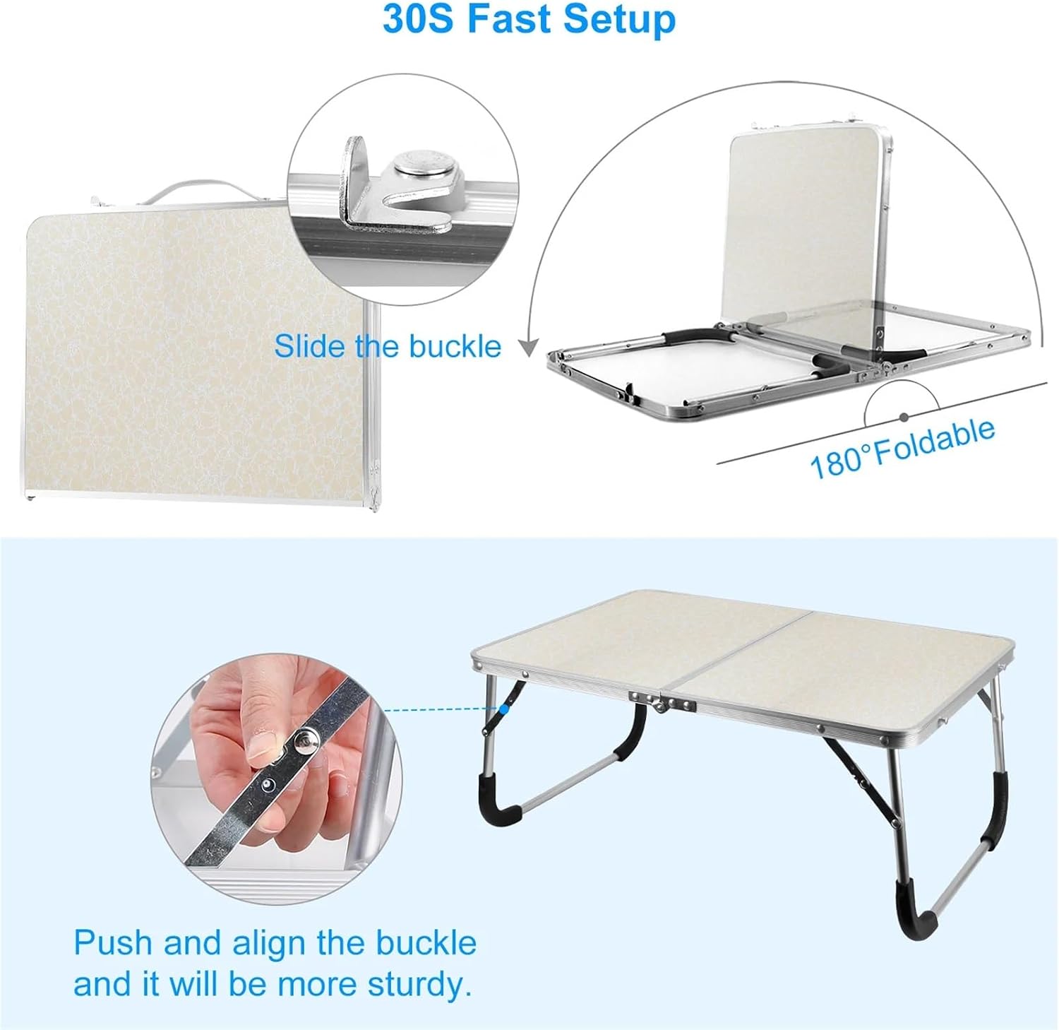 Bed Trays Foldable Laptop Table Notebook Desk Breakfast Reading Writing for Sofa Couch Floor Dormitory