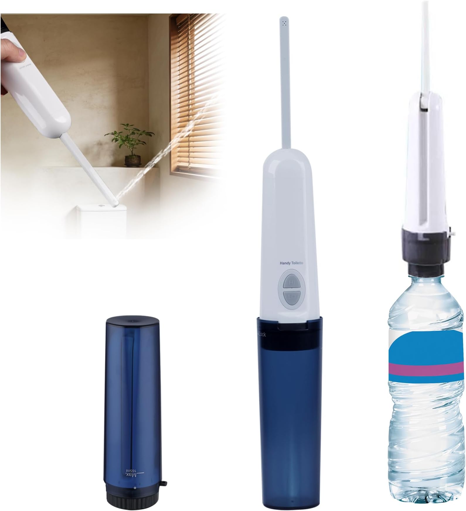Hibbent Portable Bidet for Travel, High Pressure Handheld Electric Bidet Sprayer, Rechargeable Travel Bidet for Women & Men, Personal Hygiene Cleaning, Soothing Postpartum Care, Perineal, Blue