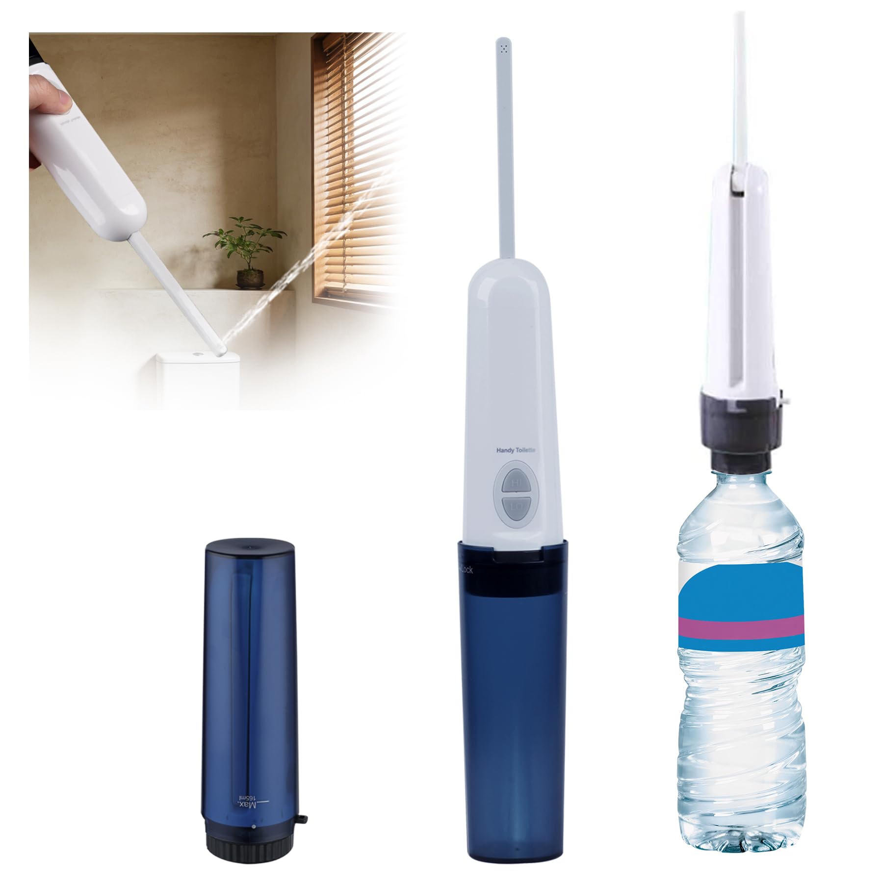 Hibbent Portable Bidet for Travel, High Pressure Handheld Electric Bidet Sprayer, Rechargeable Travel Bidet for Women & Men, Personal Hygiene Cleaning, Soothing Postpartum Care, Blue