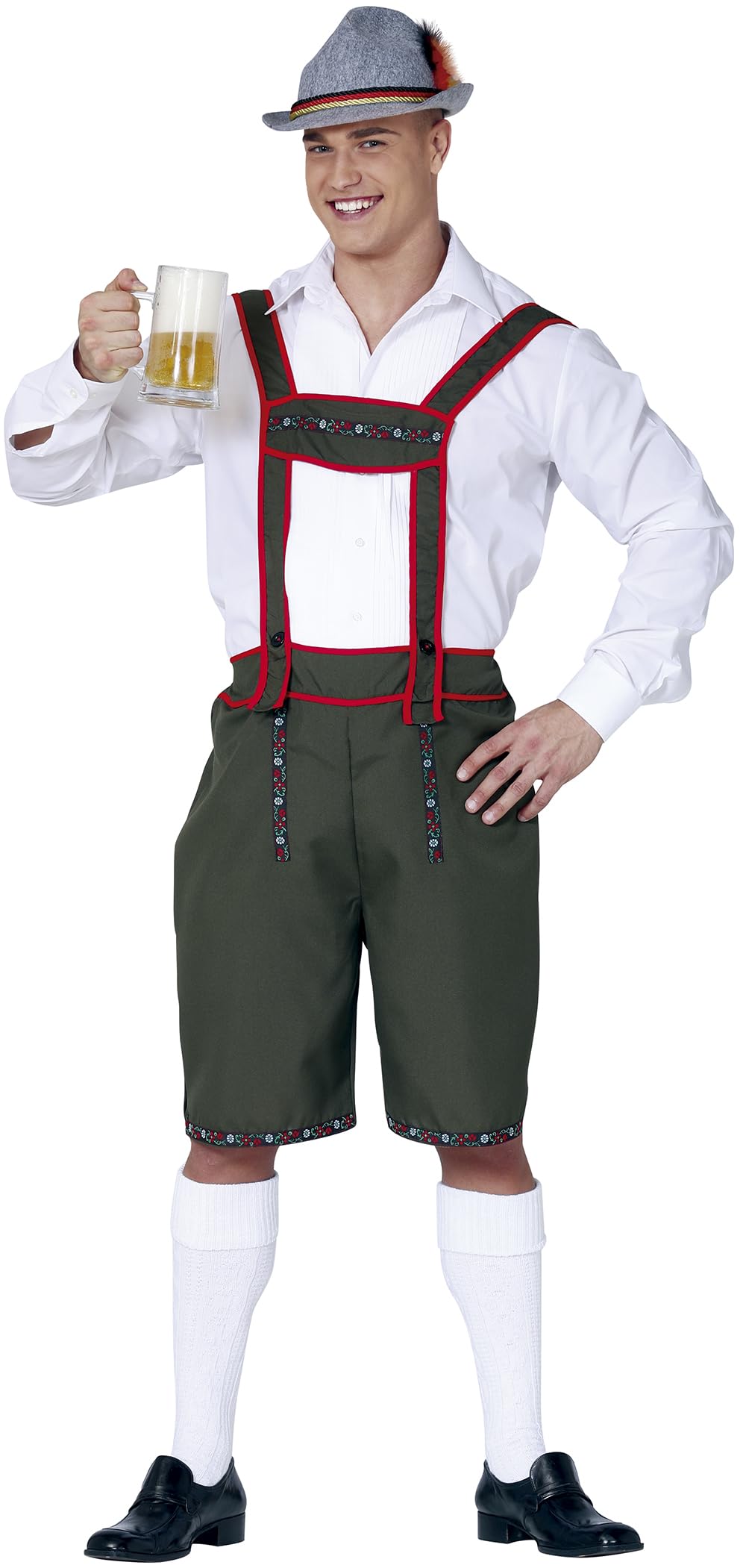 FIESTAS GUIRCA | Disfraz Tiroles Adulto - Pantalón y Tirantes - Disfraces de Oktoberfest, Fiestas de Cerveza y Celebraciones Alemanas - Hombre