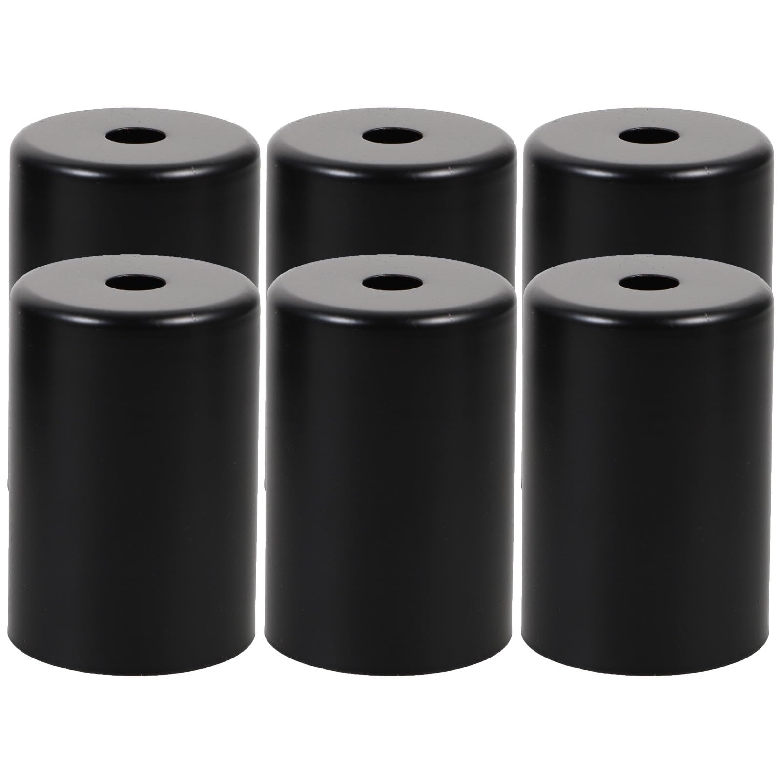 Remates de lámpara E27 en metal negro juego de 6 piezas modernas