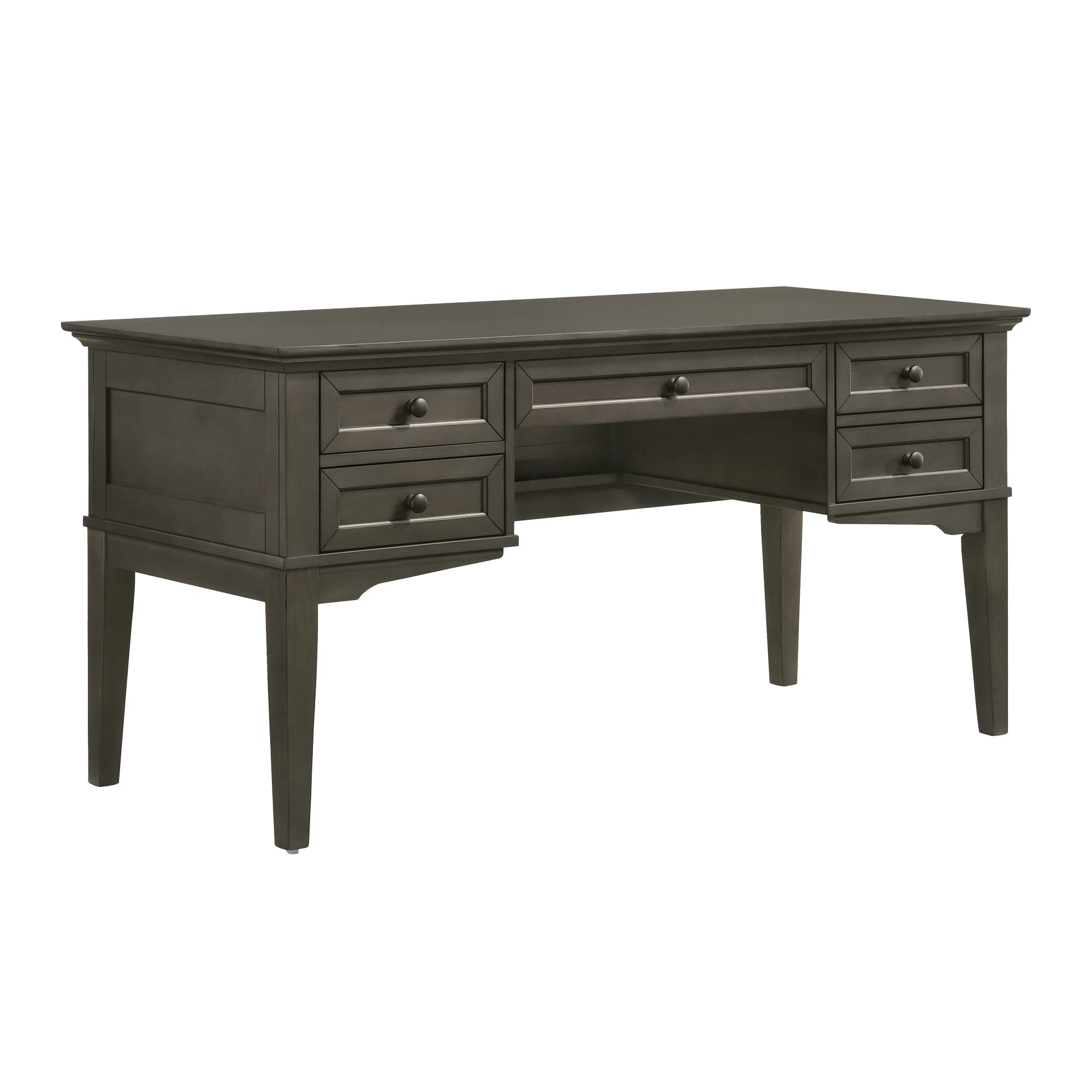 Intercon San Mateo Home Office 62" Wide Half Ped Executive Desk with 4 Legs, Gray Furniture
