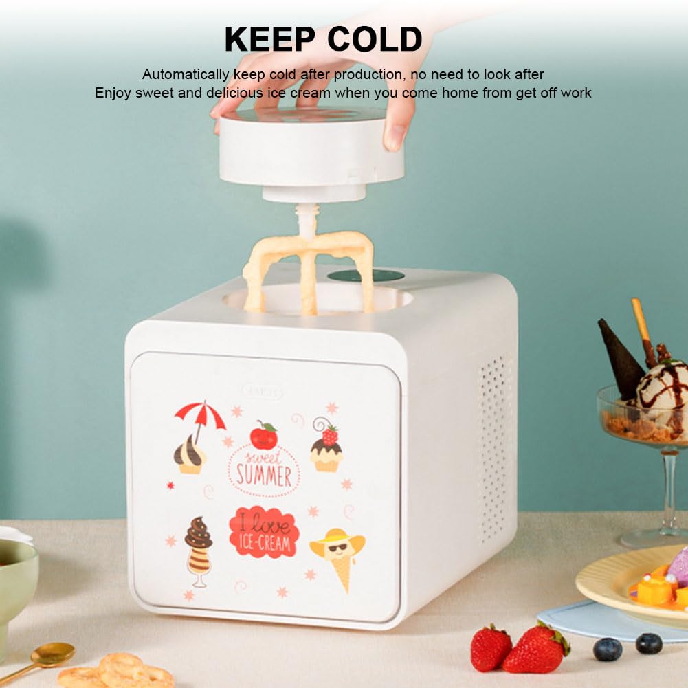 QUTBAG Sorbetière électrique, Sorbetière au Yaourt glacé 1L, Fonctionnement Rapide de 40 Minutes, Machine à Glace 120 W pour Faire de la crème glacée, Gelato, Sorbet, Yaourt glacé