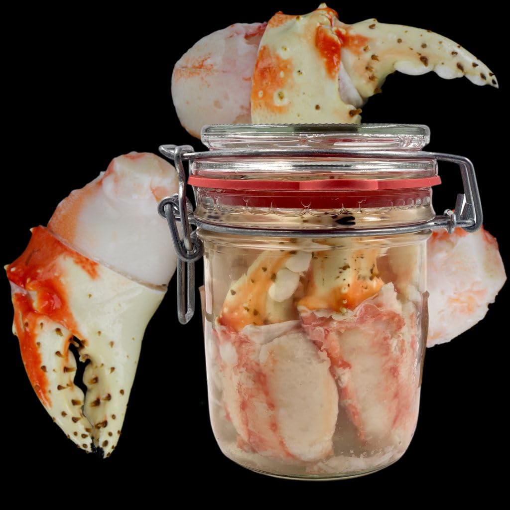 Chatka - Konserve im Glas mit 100% Scherenfleisch von echtem rotem Königskrebs, sorgfältig verarbeitet und geeignet für Salate, kalte Speisen und verschiedene Rezepte
