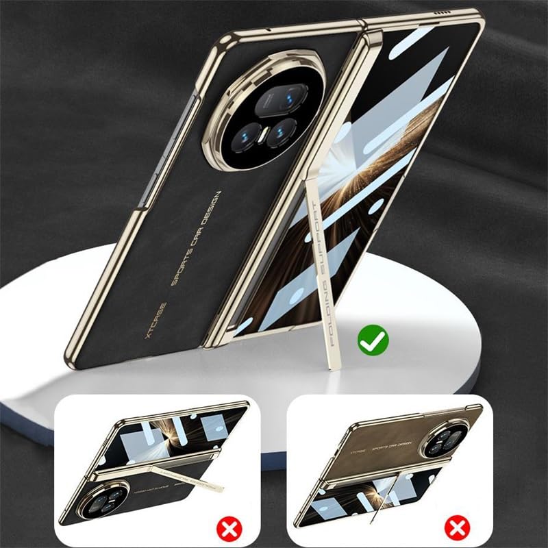 Protéger la charnière du Honor Magic V5 : coque robuste marron avec écran en verre intégré