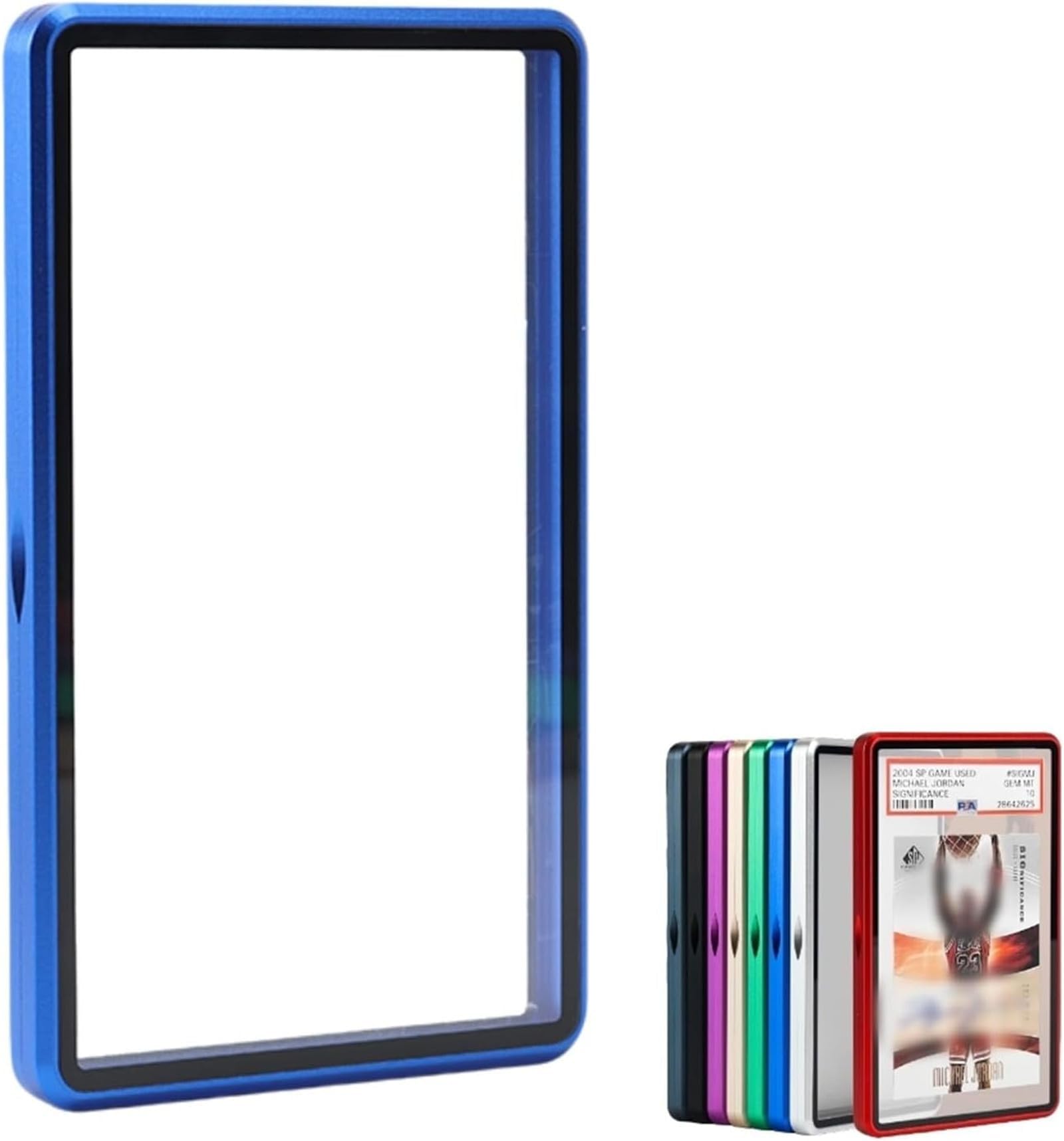 Premium Graded Trading Card Protector - 35PT- BGS Slab Bumper Guard, UV & Scratch Resistant & Magnetic Closure | Aluminum Frame Card Storage Holders Bumper Case for Sports & MTG Cards (Dark Blue)