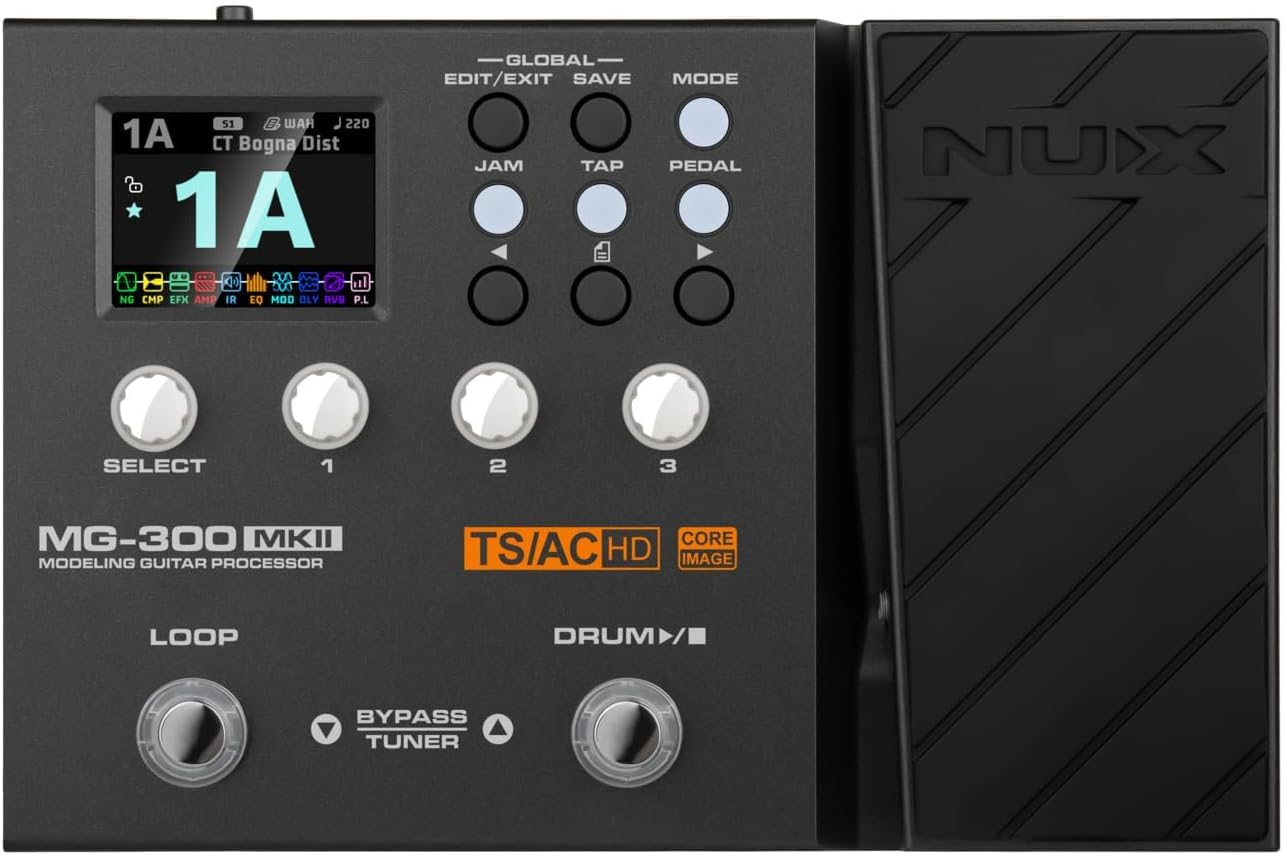 NUX MG-300 Multi Effects Pedal Bundle with 2 Instrument, 2 Patch
