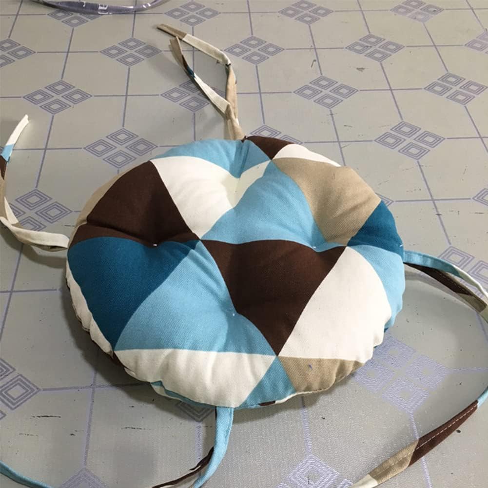 ダイニングチェアのクッション、 ひも付き丸型シートクッション、6cm、マルチカラー、直径25～4​​5cm(A,Diameter:4