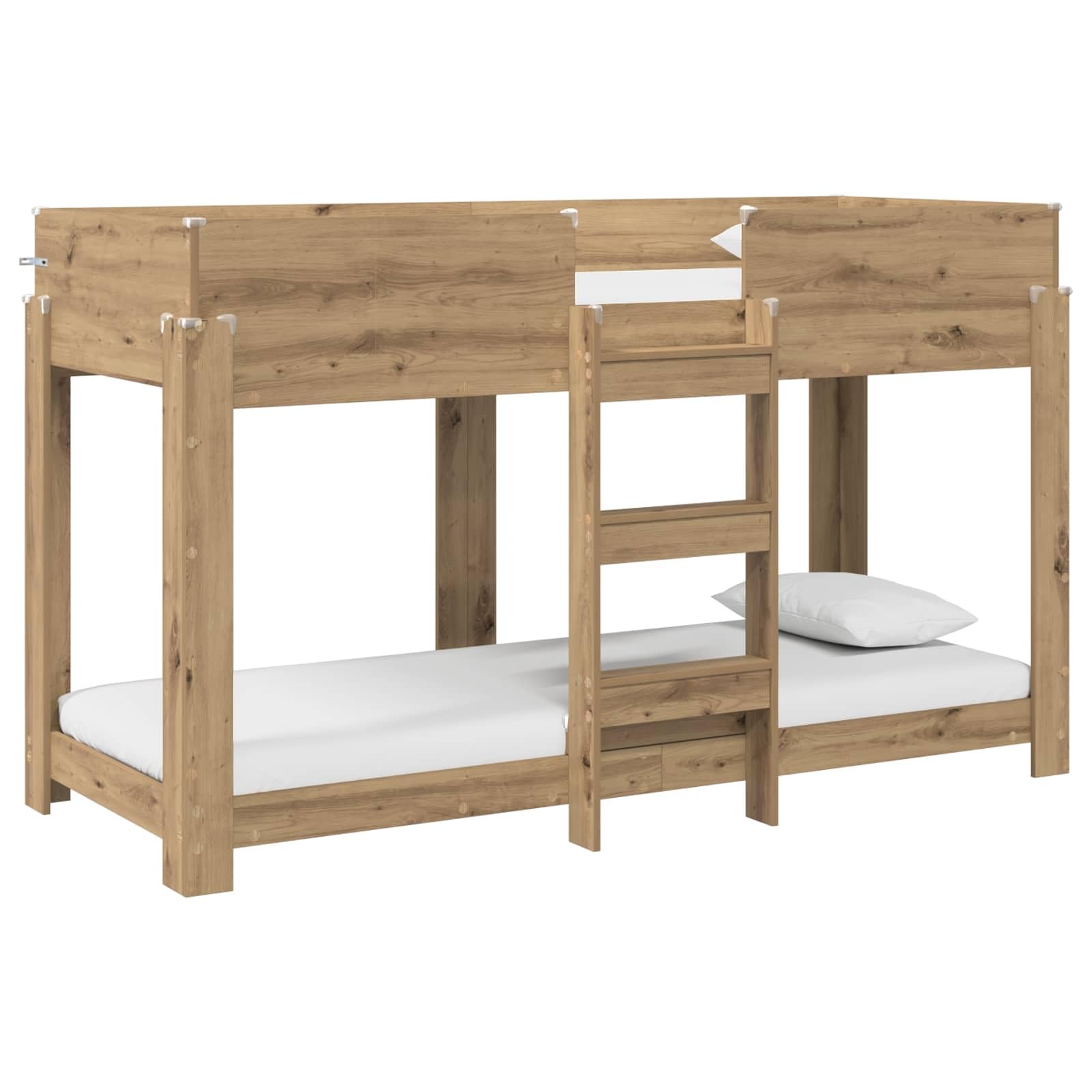 Vidaxl Bunk Bed For Kids Artisan Oak 75 X 190 Cm Engineered Wood