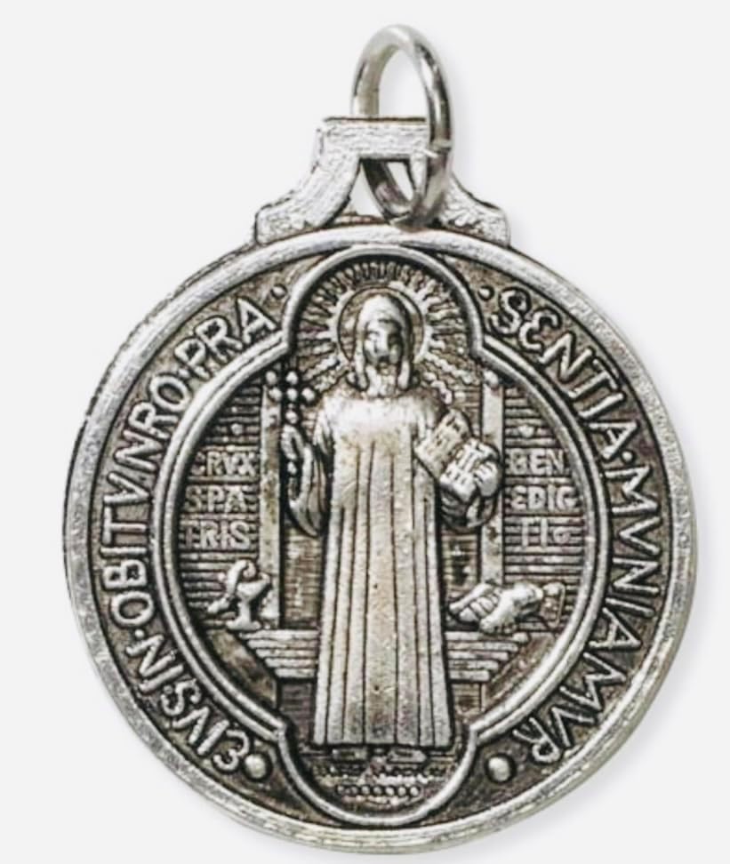 St Benedict Medal Set with Holy Cards Catholic Protection Saint Medallions, 5 of Each - Image 2