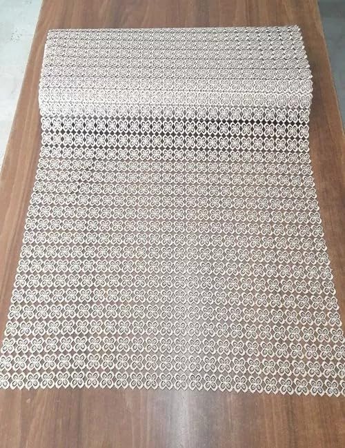 pizzo Macramè per tende a vetro o centrini larghezza cm 59 € 15 al metro venduto in multipi da cm 10 (Tortora)