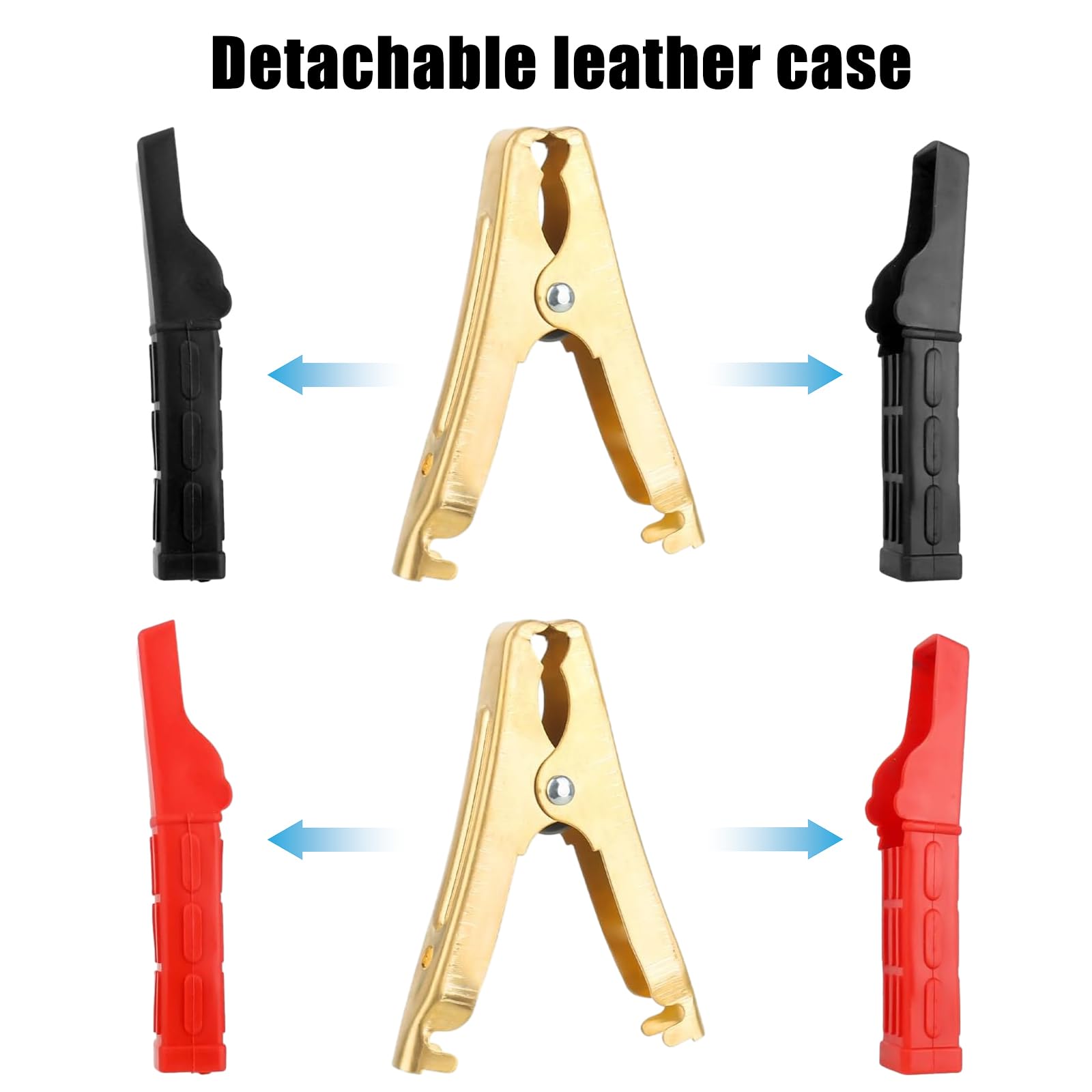 Morsetti A Coccodrillo Per Batteria Auto - 4 Pezzi In Rame, Pinze 100-500A, Guaina Isolante Rosso/nero - Foto 9