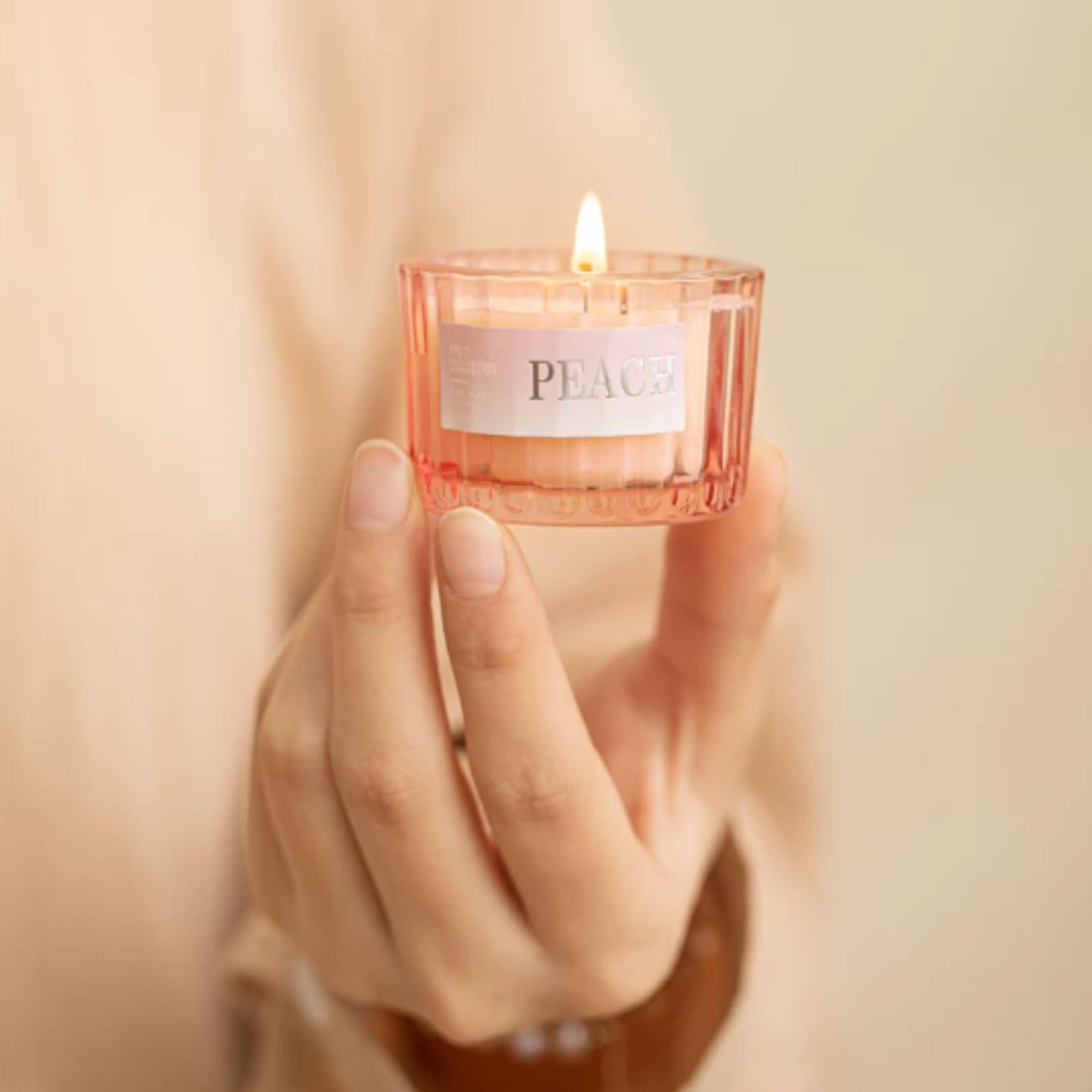 Exquisito Velas de cristal hechas con cera de soja y aceites esenciales, minijuego de velas perfumadas redondas for vacaciones en casa, relajación y Spa, 4 Uds. meloso(Grapes)