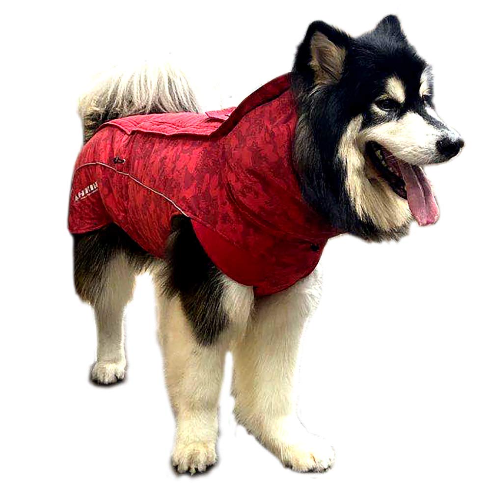 Croci Hiking Hundemantel, wasserdicht, Makalu, temperaturregulierendes Futter, rote Camouflage, 50 cm