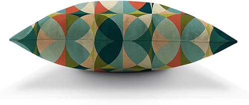 Miniatura 3 de HGOD DESIGNS Funda de cojín cuadrada, patrón geométrico de moda en colores modernos de mediados de siglo, fundas de cojín de algodón y lino, fundas