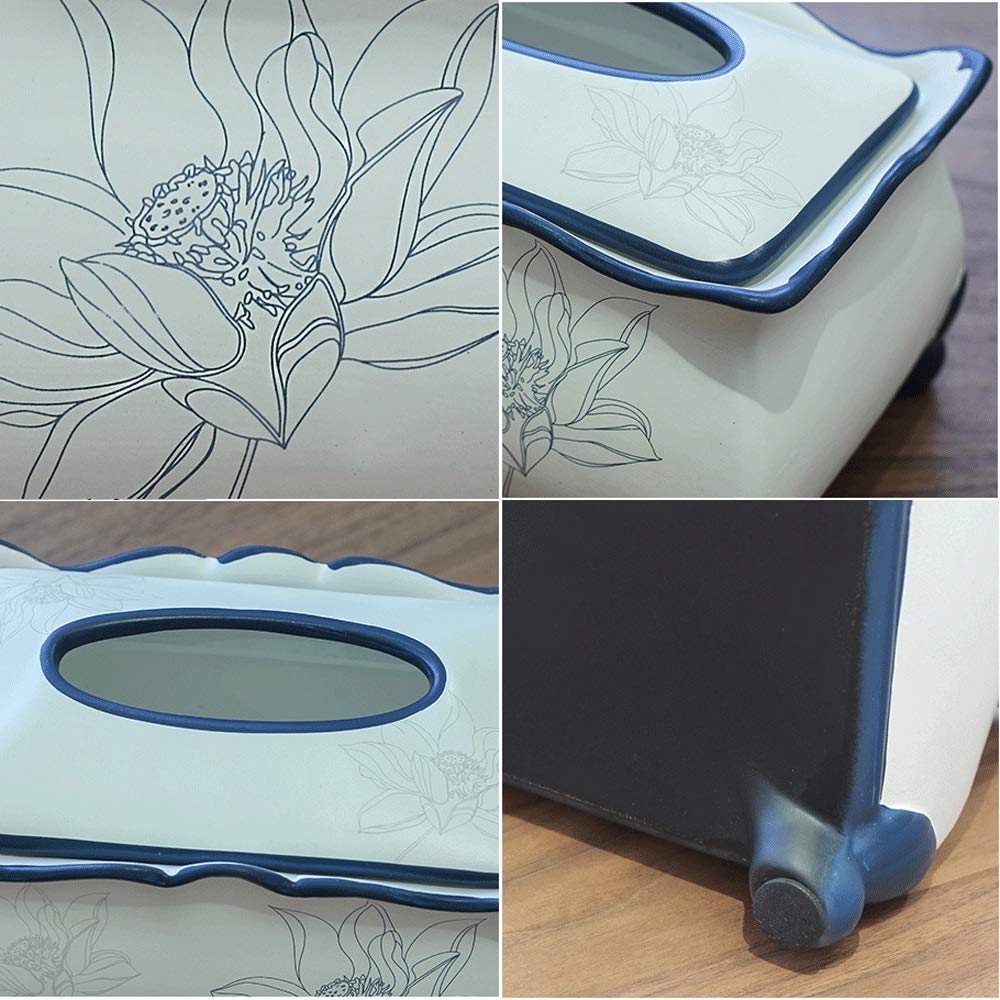 Dispensador De Papel Higiénico con Tapa De Cerámica Y Base De 4 Patas, Porta Pañuelos Lotus, Contenedor para Servilletas, Cajas De Pañuelos