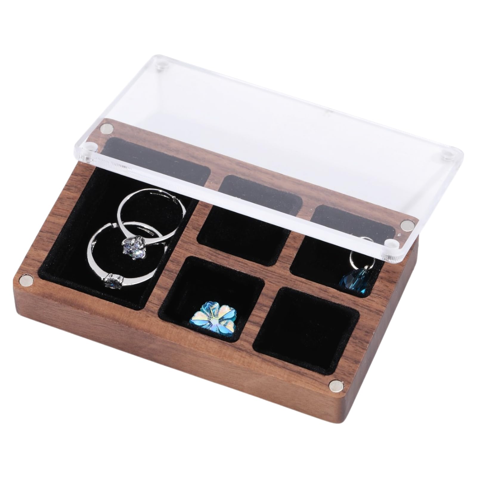Rangement pour la fabrication de bijoux CHGCRAFT anti-perte avec 5 casiers en bois massif