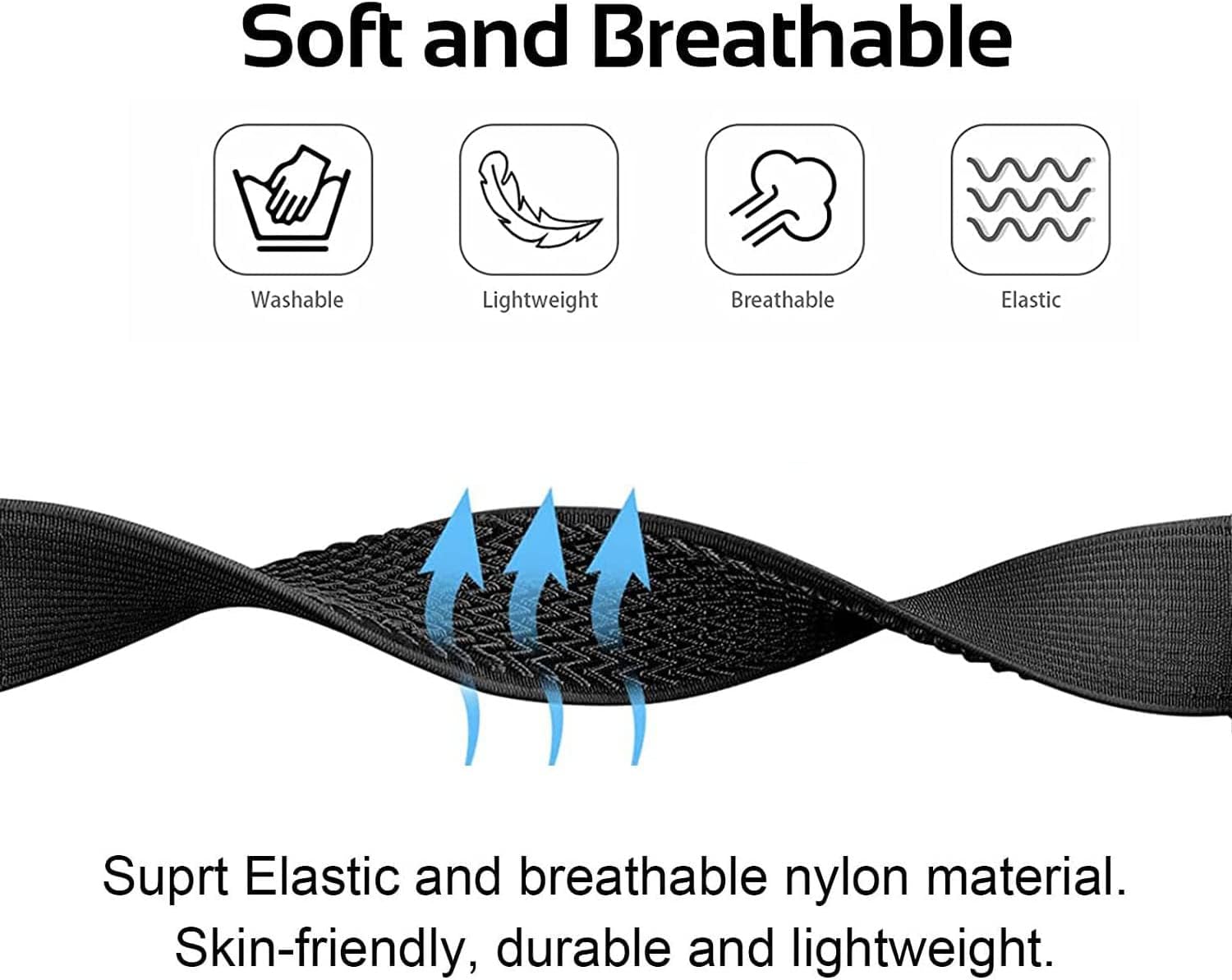 for Garmin Instinct/2 Solar Watch Bands, 22mm Soft Elastic Stretchy Nylon Ultra-light Wristband Replacement Strap Men Women for Garmin Instinct Tactical/Esports/Solar/Tide, Black+Green - Image 4